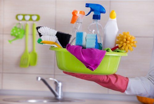 Local house cleaning team working in a residential property