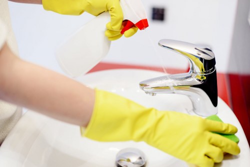 Professional end of tenancy cleaning in a residential kitchen