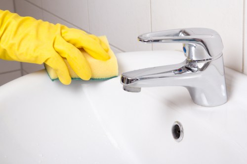 Supervisor inspecting a room after a deep cleaning service issue