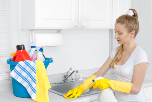 A local cleaning team providing oven cleaning in a residential property